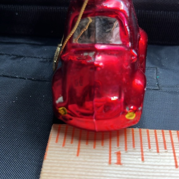Holiday Collection Glass Christmas Tree Ornament Red Beetle Car - Picture 6 of 7